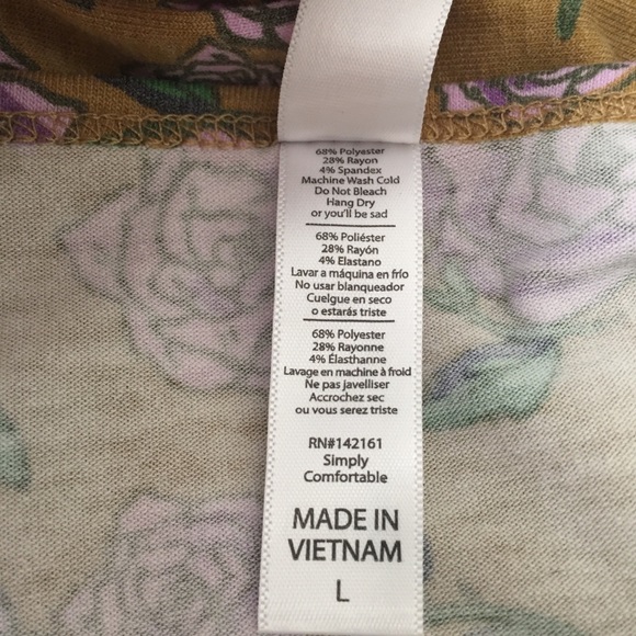 LuLaRoe | Mustard and Purple Rose Floral Classic T - Picture 8 of 8